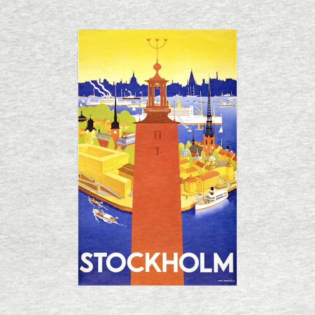 Vintage Travel Poster Stockholm Sweden by vintagetreasure